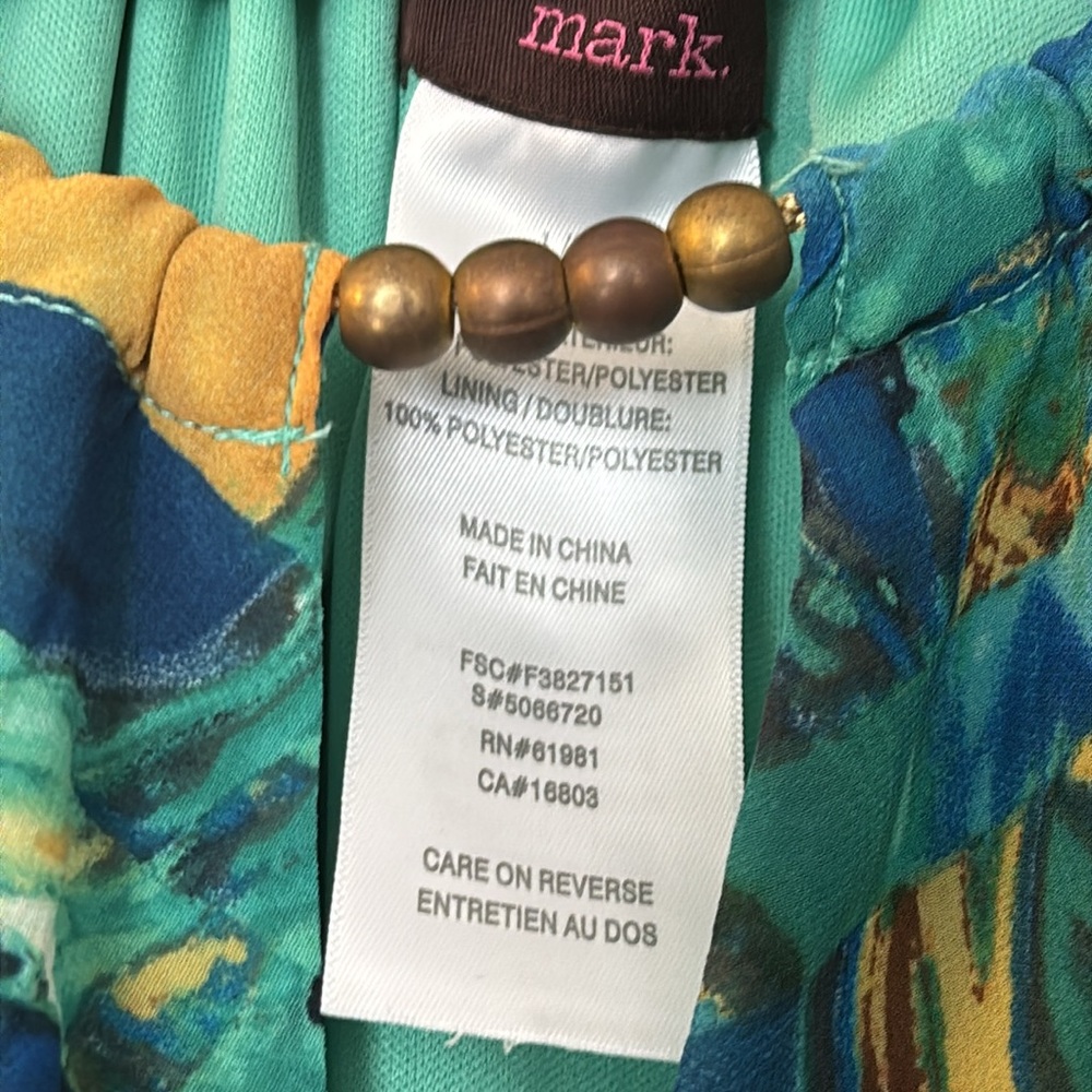 Mark. High low dress abstract sleeveless blouse ruffle sz lg - Picture 2 of 7